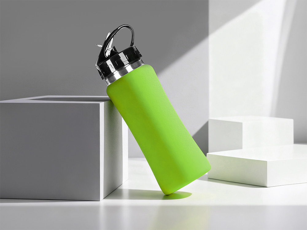 Подарочный набор с бутылкой для воды и повербанком С2, 10000 mAh, зеленое яблоко-3
