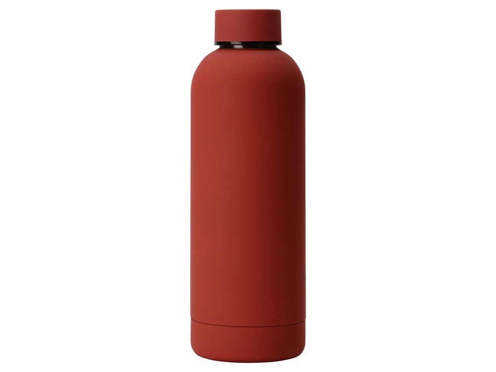 Вакуумная термобутылка Cask Waterline, soft touch, 500 мл, тубус, красный-3