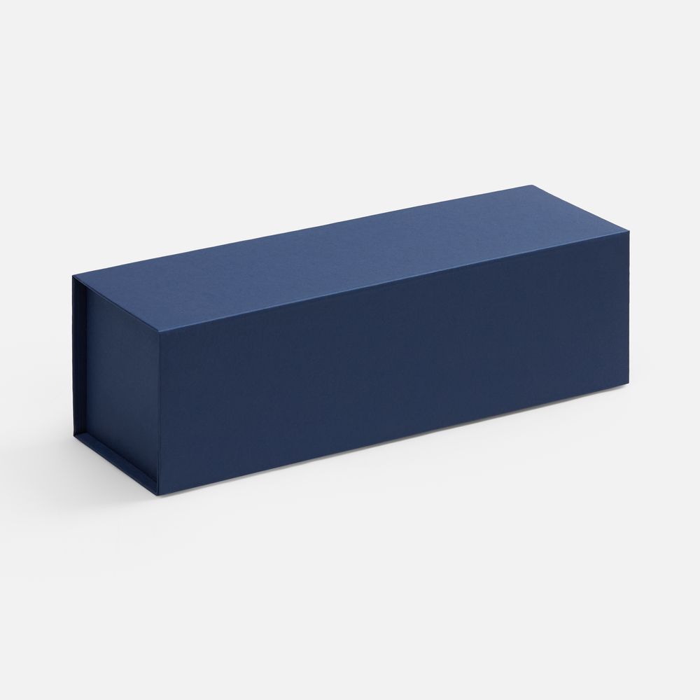 Коробка складная под бутылку Color Jacket Fold, темно-синяя-0