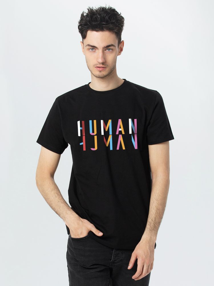 Футболка Human, черная-0