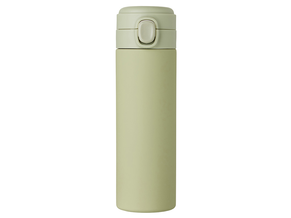 Вакуумная термокружка Waterline c кнопкой Guard, 400 мл, тубус, оливковый-2