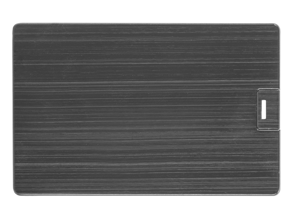 Флеш-карта USB 2.0 16 Gb в виде металлической карты Card Metal, темно-серый-3