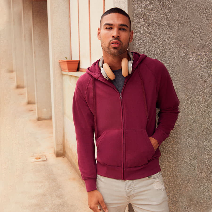 Толстовка без начеса LIGHTWEIGHT HOODED SWEAT JACKET 240, ярко-синий-1