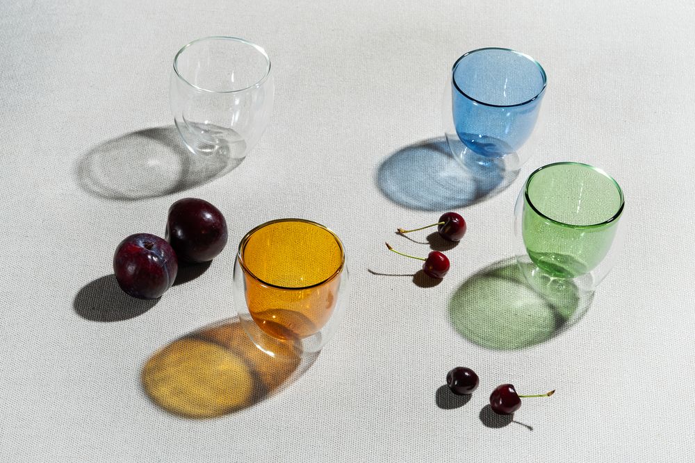 Стакан с двойными стенками Glass Bubble, желтый-2