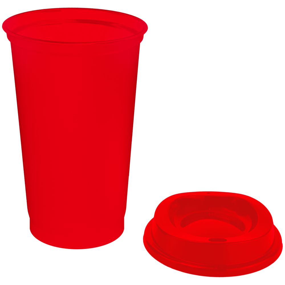 Стакан с крышкой Color Cap, красный-1
