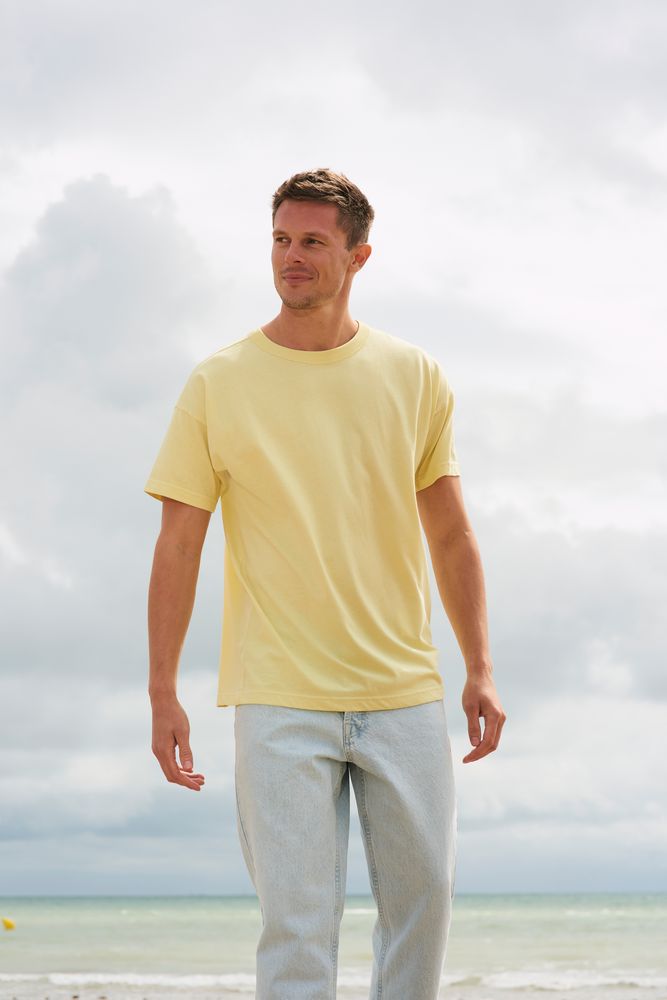 Футболка оверсайз мужская Boxy Men, светло-желтая-4