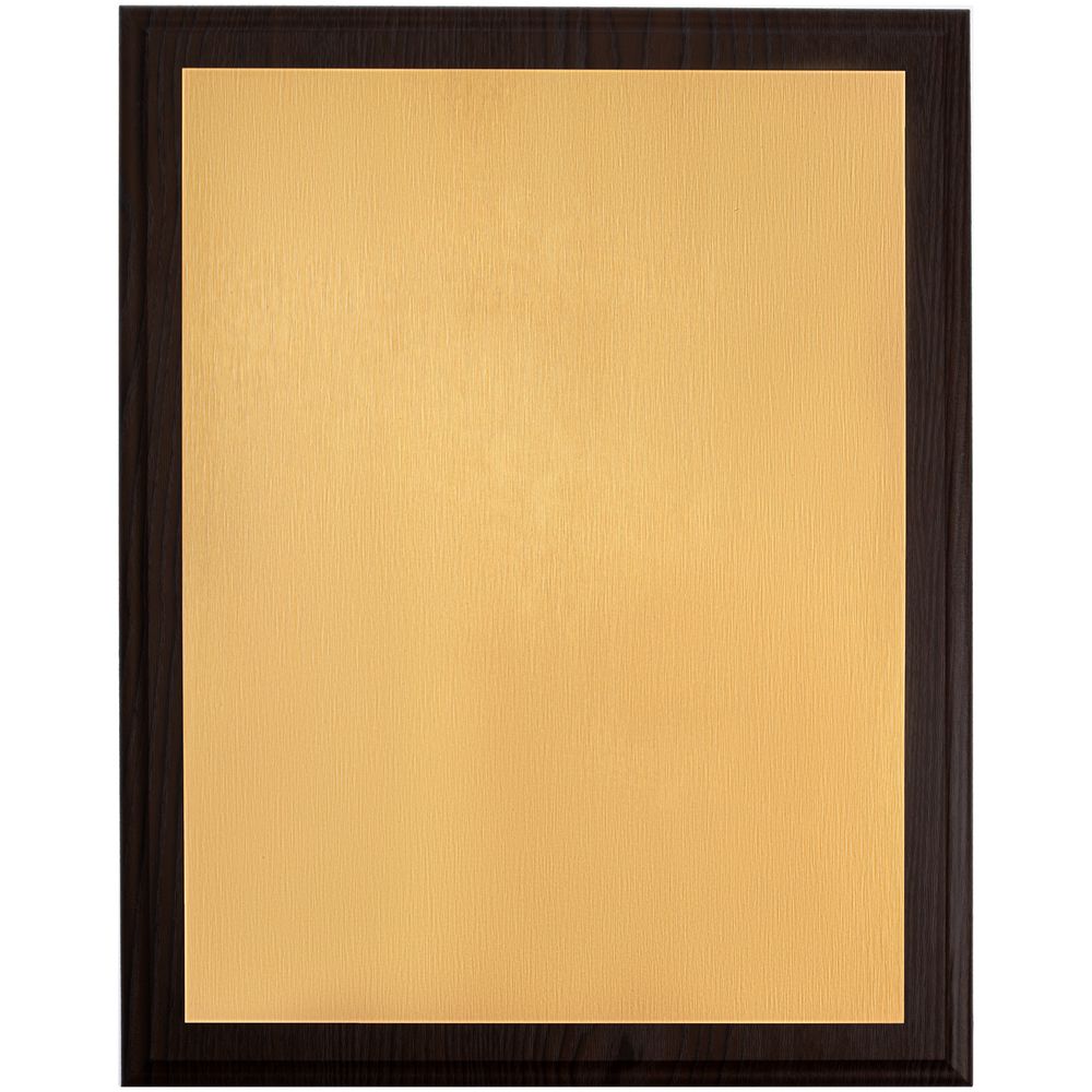 Плакетка Plaque XL, венге с золотистой пластиной-0