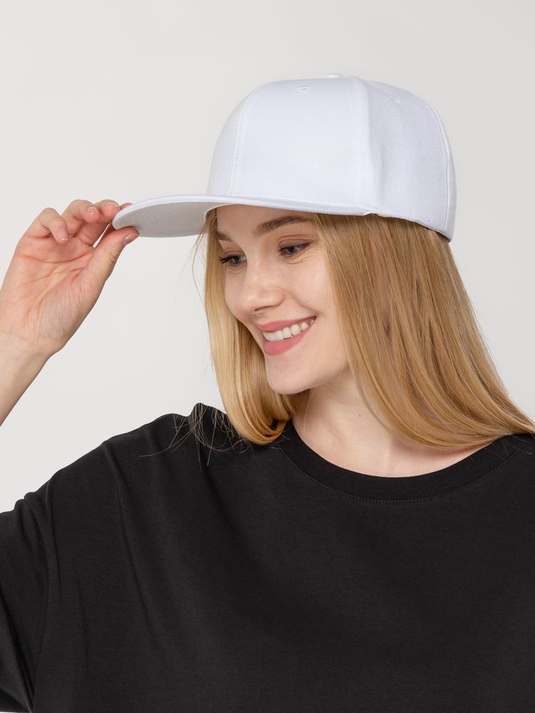 Бейсболка Snapback с прямым козырьком, белая-2