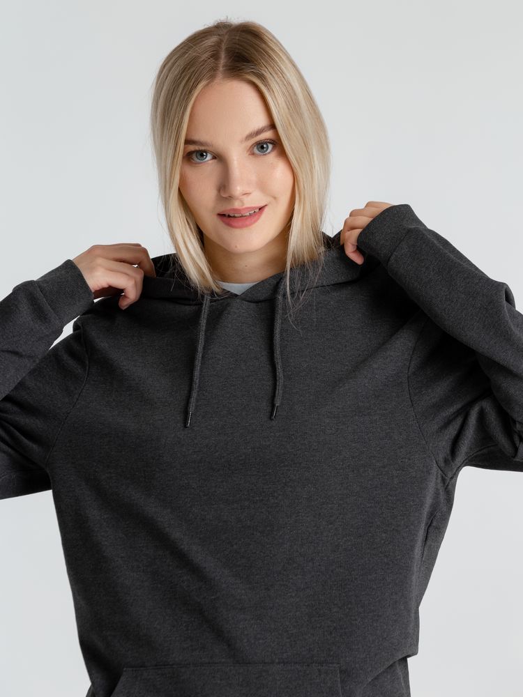 Толстовка с капюшоном унисекс Hoodie, серый меланж (антрацит)-11