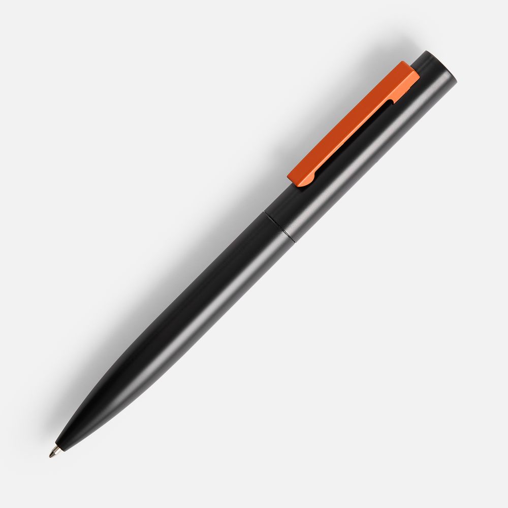 Ручка шариковая Inkolor, черная с оранжевым-1