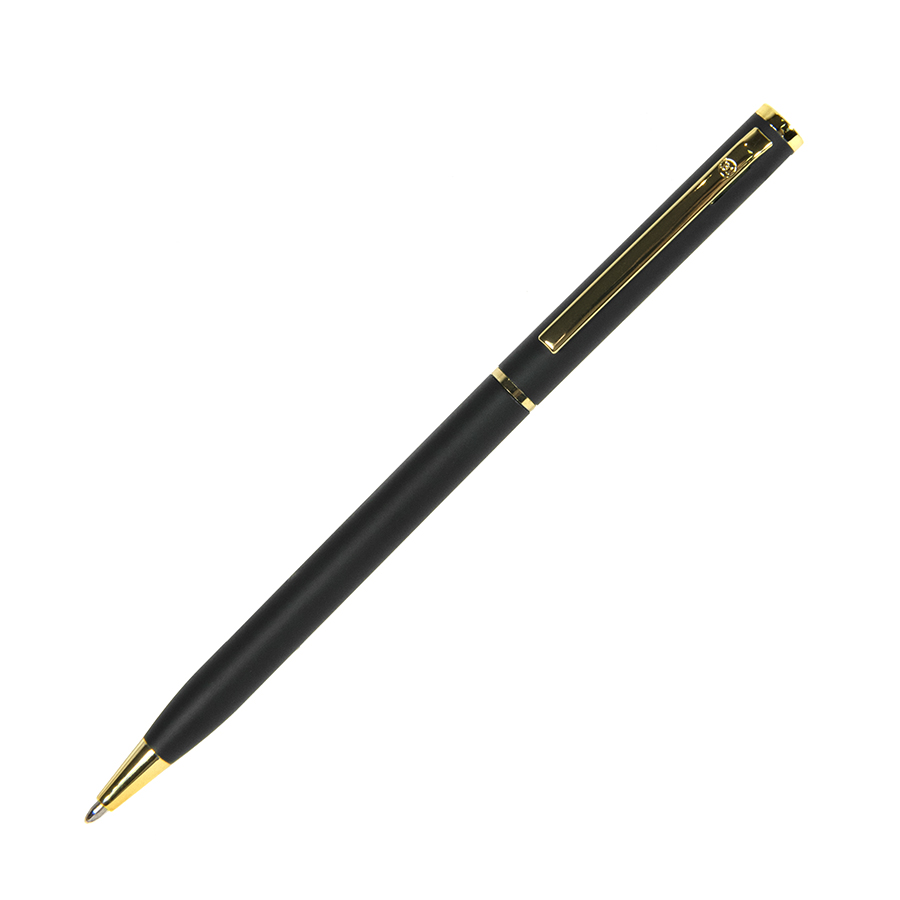 Ручка шариковая SLIM, черный, золотистый-0