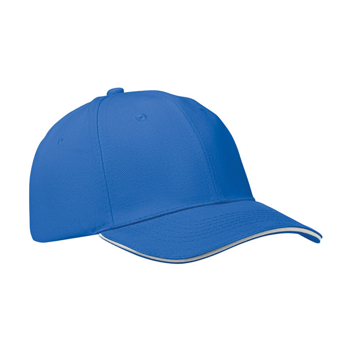 6 panel baseball cap, бело-голубой-0