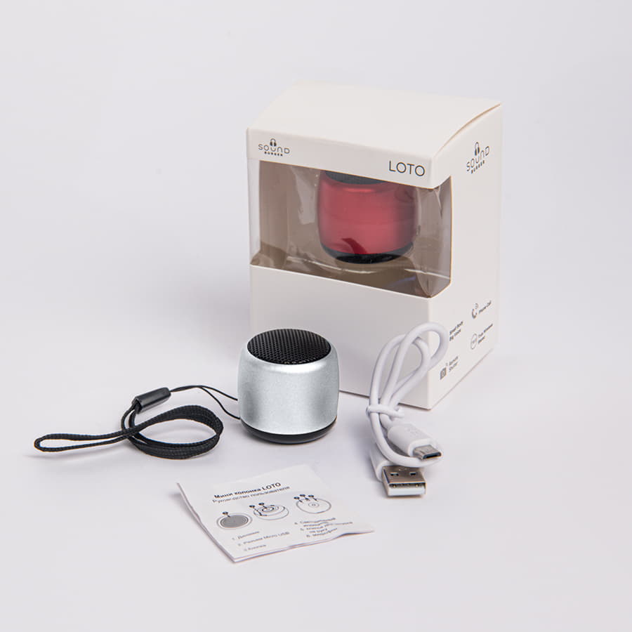 Портативная mini Bluetooth-колонка Sound Burger "Loto" серебро, серебристый-4
