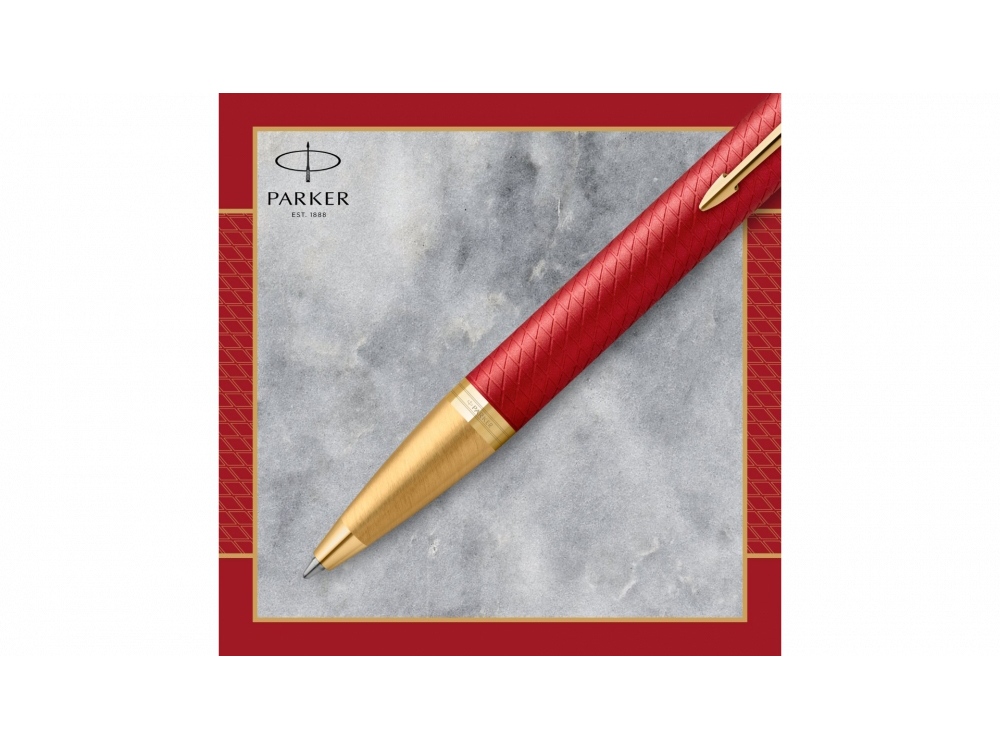 Шариковая ручка Parker IM Premium K318  Red GT, стержень: M, цвет чернил: blue, в подарочной упаковке.-4