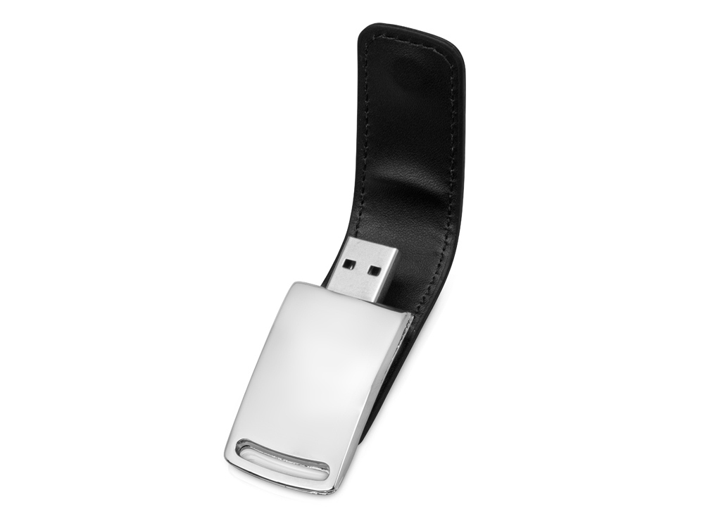 Флеш-карта USB 2.0 16 Gb с магнитным замком Vigo, черный/серебристый-1