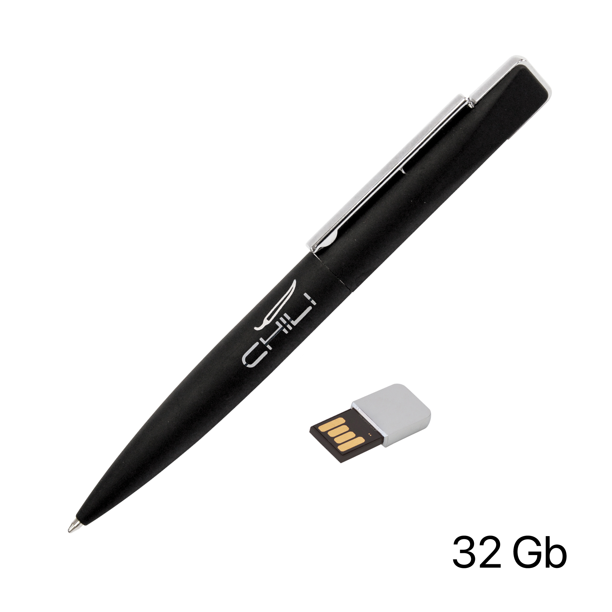 Ручка шариковая "Callisto" с флеш-картой 32Gb, покрытие soft touch-0