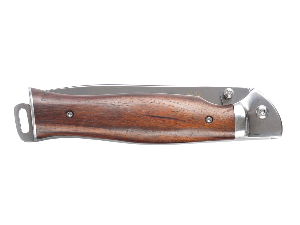 Нож складной Stinger, 106 мм, (серебристый), материал рукояти: сталь/дерево (серебристо-коричневый)-1