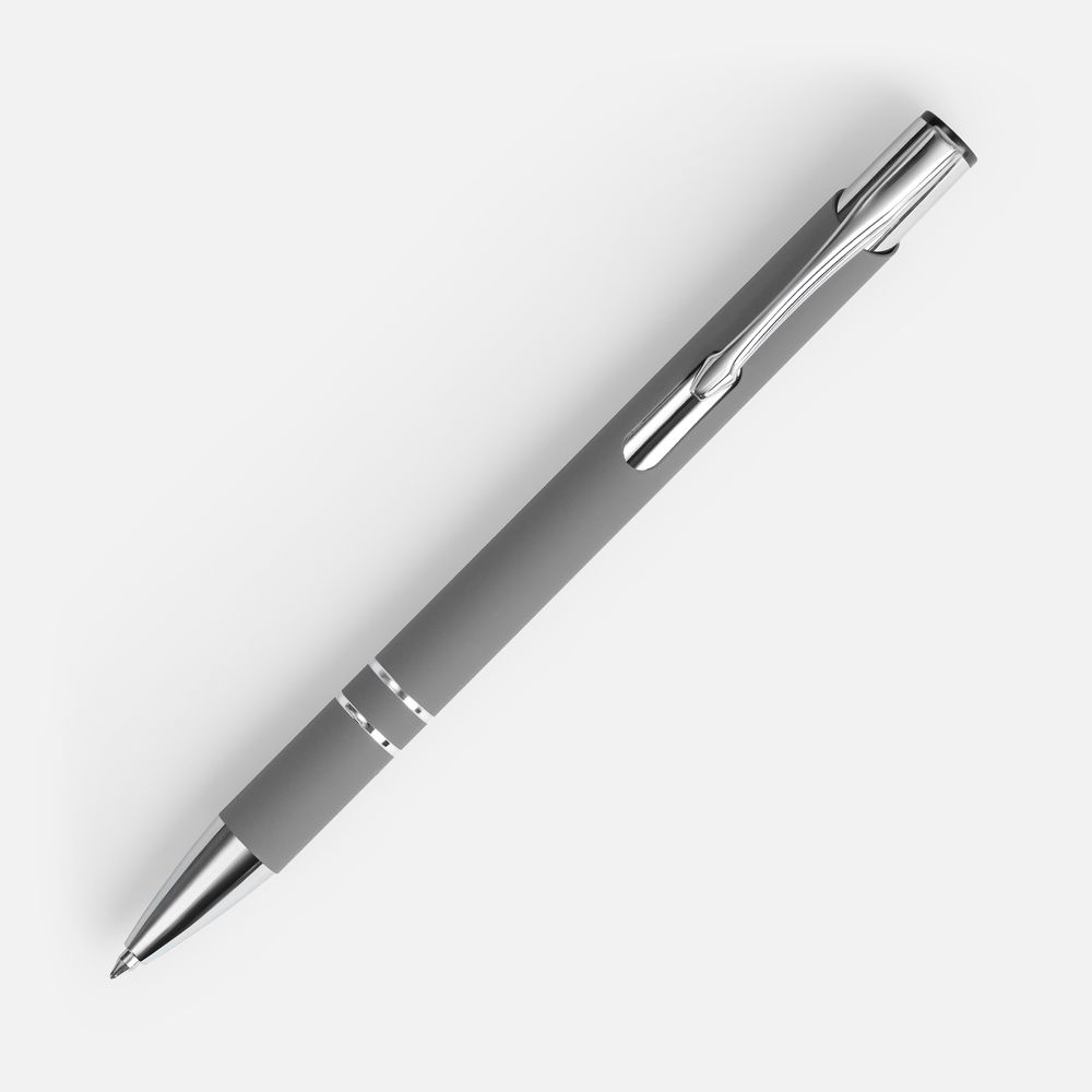 Ручка шариковая Keskus Soft Touch, серая-1
