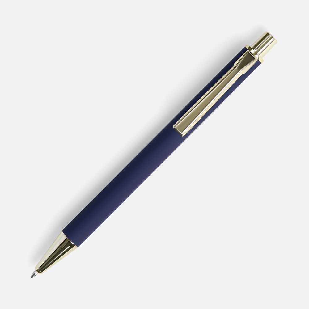 Ручка шариковая Lobby Soft Touch Gold, синяя-1