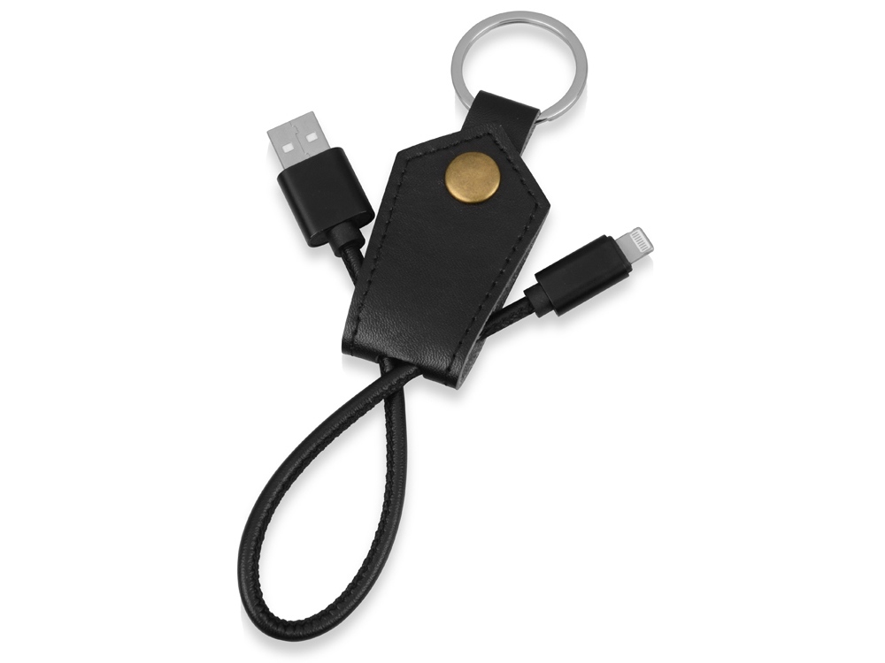 Кабель-брелок USB-Lightning Pelle, черный-0