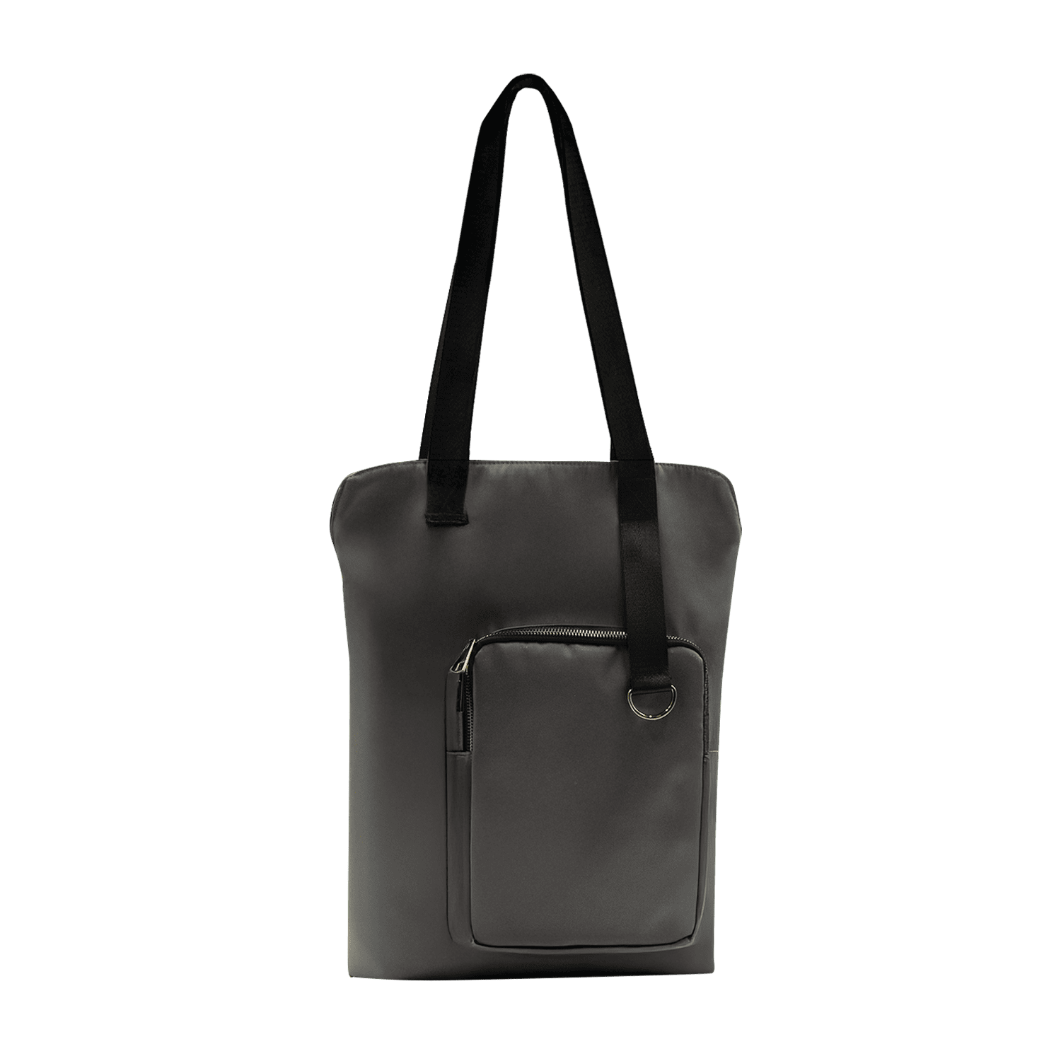 Шоппер Superbag Pocket, с внутренним креплением (карабин) и чехлом для мелочей (серый с черным)-1