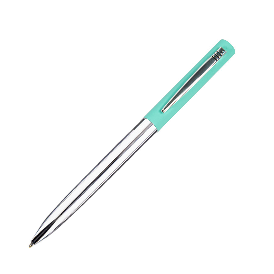 Ручка шариковая CLIPPER, покрытие soft touch, бирюзовый-0
