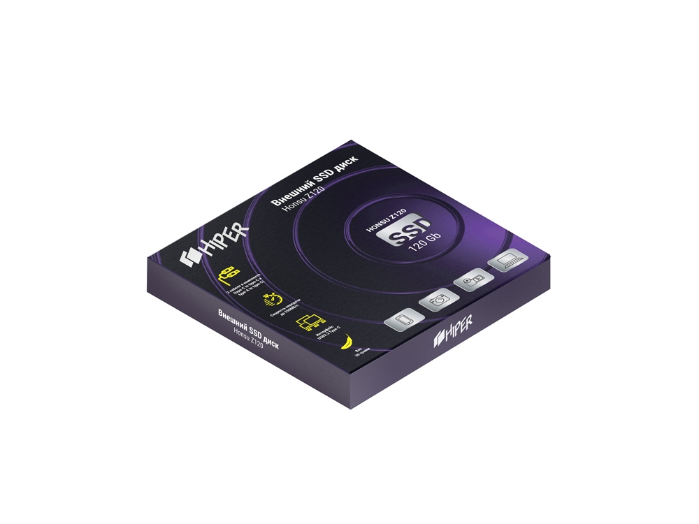 Внешний SSD накопитель Honsu Z120 120GB USB3.1 Type-C, Z, Hiper-1