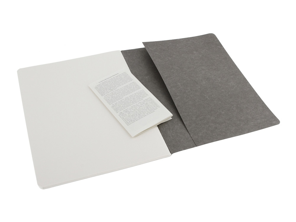 Записная книжка Moleskine Cahier (нелинованный, 3 шт.), ХLarge (19х25см), серый-3