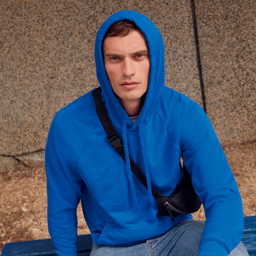 Толстовка без начеса LIGHTWEIGHT HOODED SWEAT 240, черный-2
