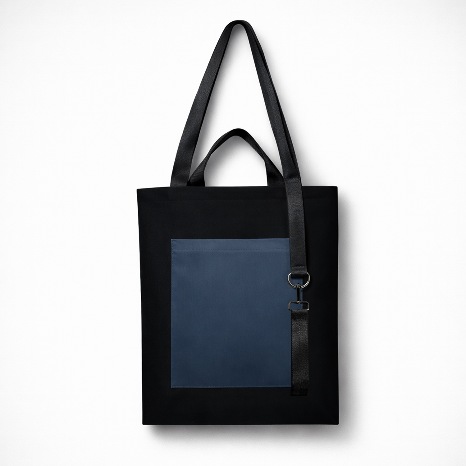 Шоппер Superbag Big Pocket, с карманом на молнии (черный с темно-серым)-2