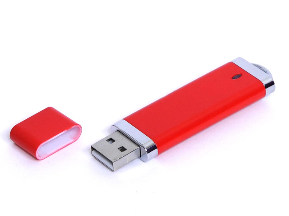 USB-флешка промо на 32 Гб прямоугольной классической формы, красный-0