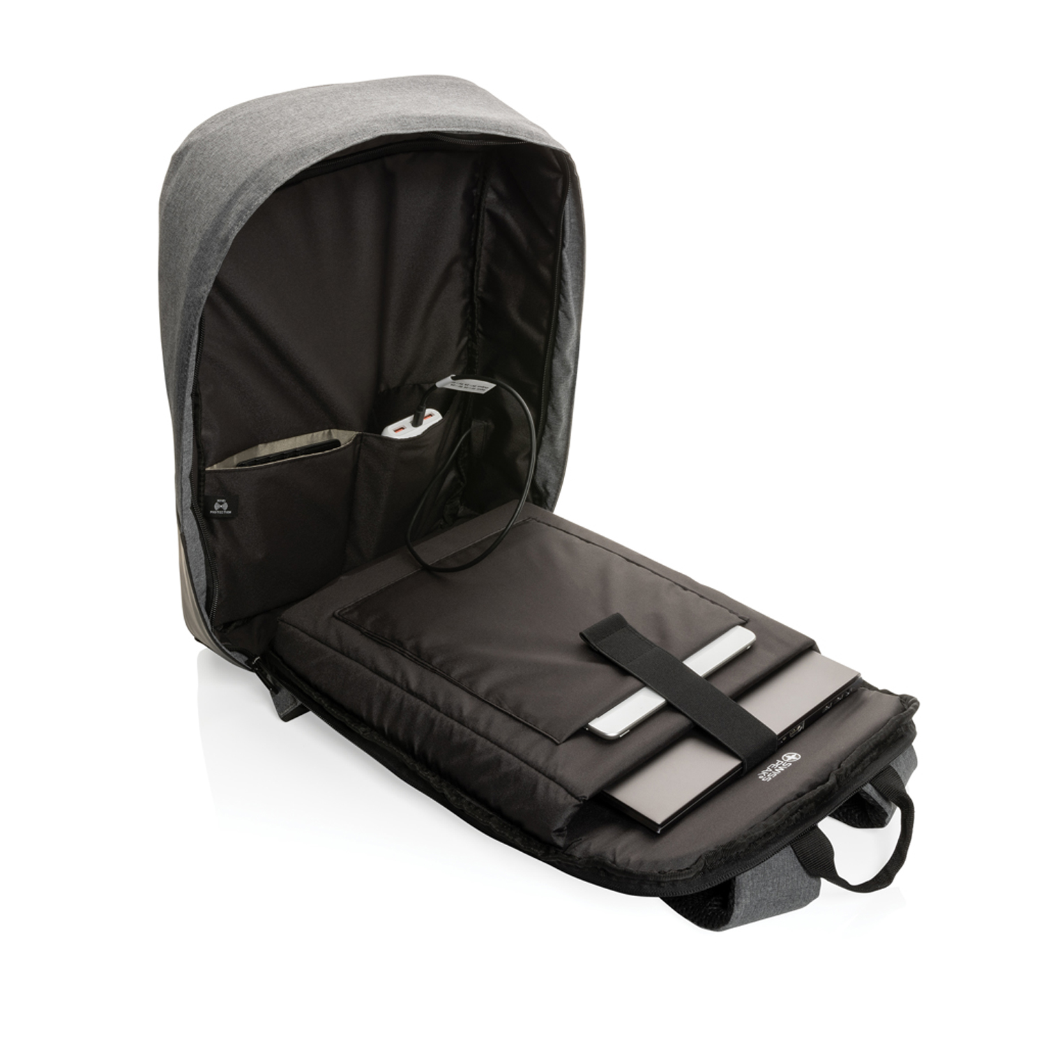 Антикражный рюкзак для ноутбука Swiss Peak с RFID-защитой из rPET AWARE™, 15,6’’-1