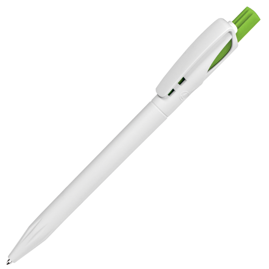 Ручка шариковая TWIN WHITE, белый, зеленое яблоко-0