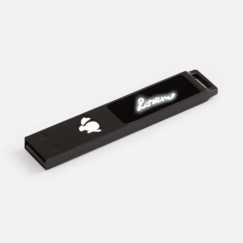 Флешка markBright Black с белой подсветкой, 32 Гб-0