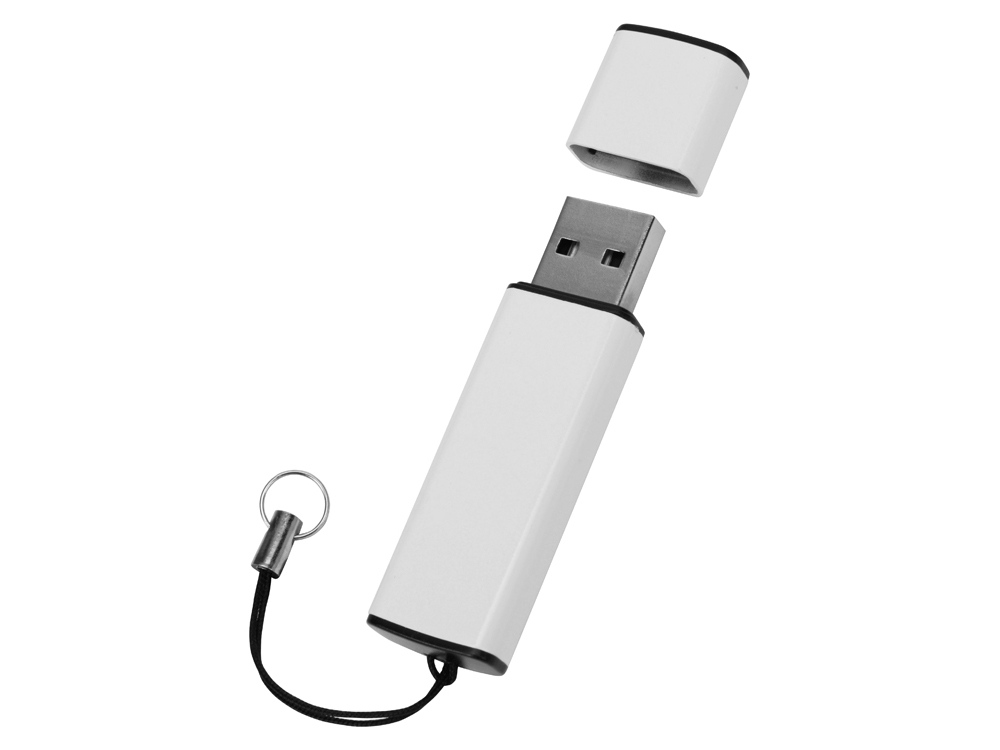 Флеш-карта USB 2.0 16 Gb металлическая с колпачком Borgir, белый-1