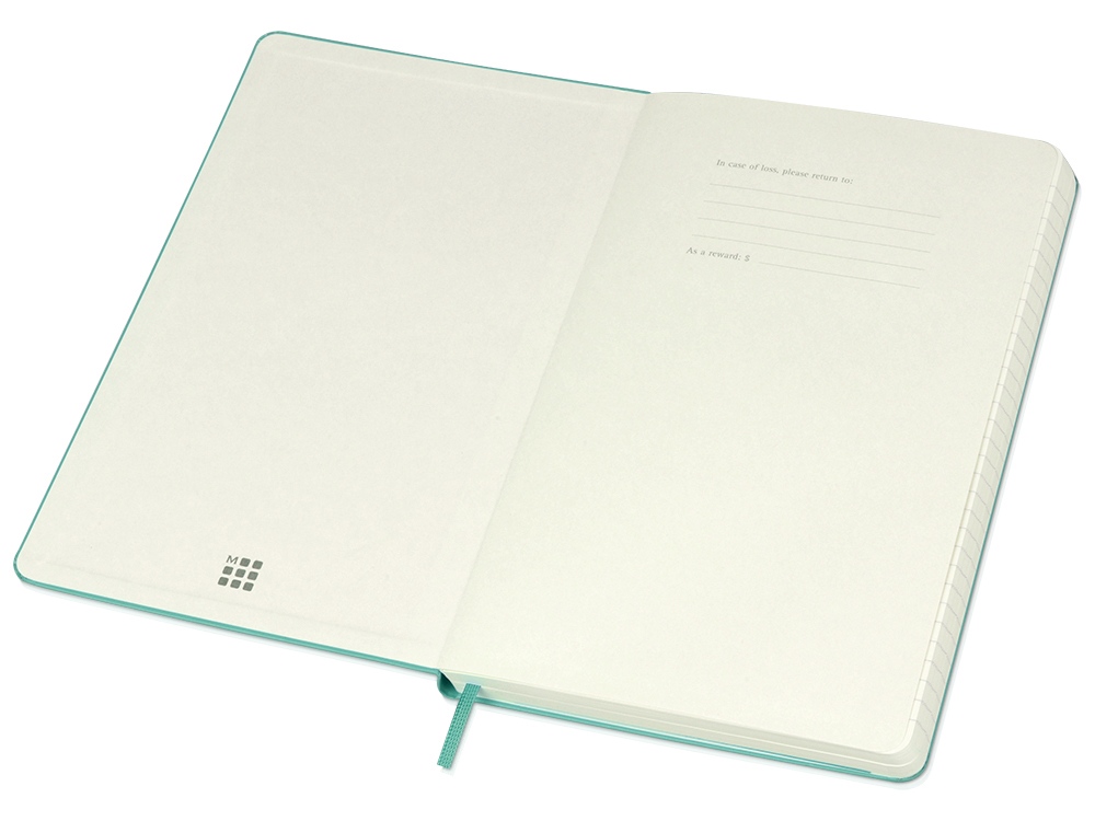 Записная книжка Moleskine Classic (в линейку) в твердой обложке, Large (13х21см), морская волна-1