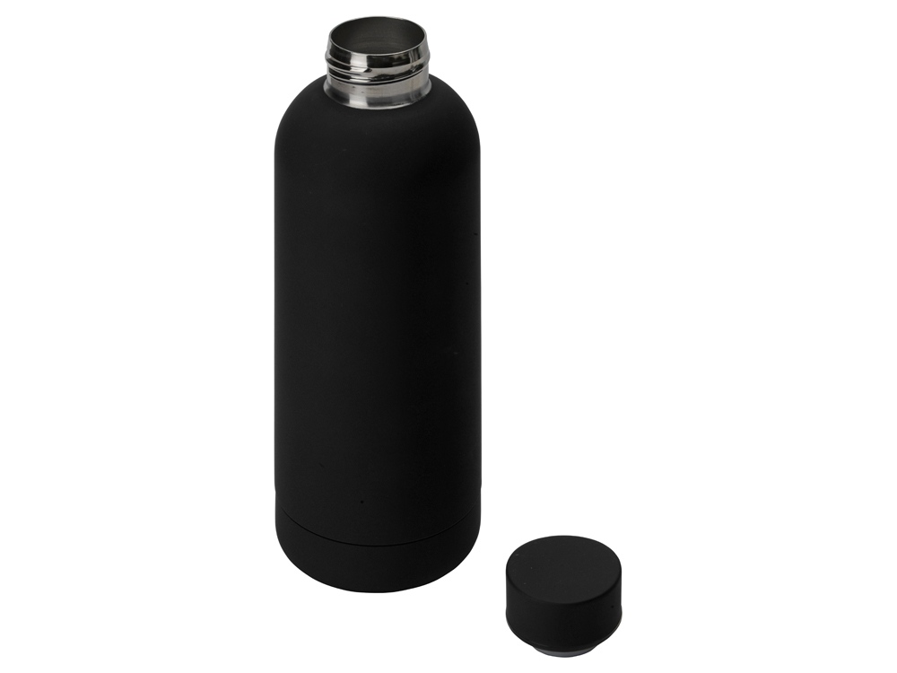 Вакуумная термобутылка Cask Waterline, soft touch, 500 мл, тубус, черный-2