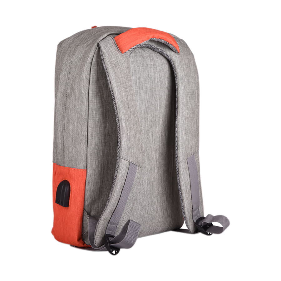 Рюкзак "Beam", серый/оранжевый, 44х30х10 см, ткань верха: 100% полиэстер, подкладка: 100% полиэстер, оранжевый, серый-2