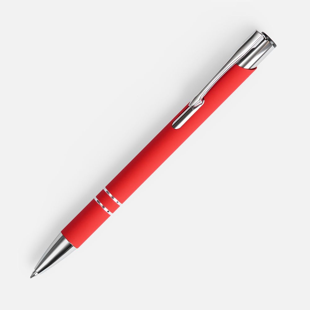 Ручка шариковая Keskus Soft Touch, красная-0
