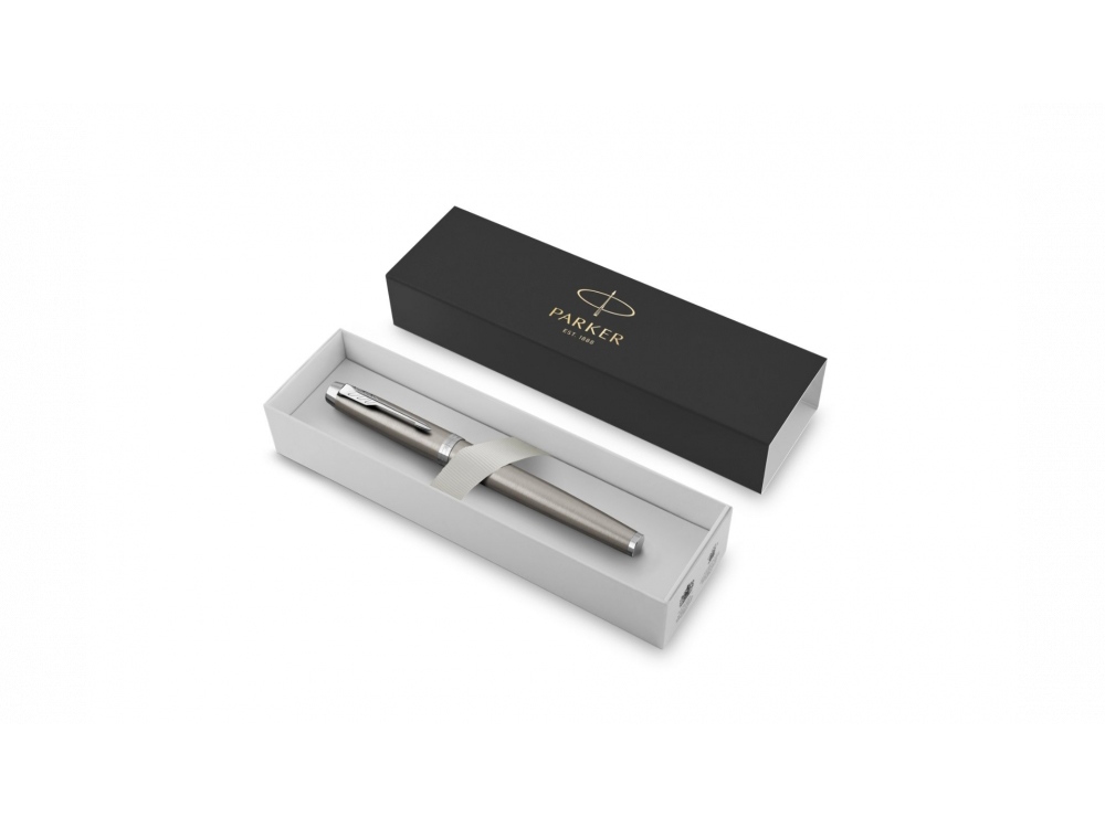 Ручка-роллер Parker IM Stainless Steel CT, стержень: F, цвет чернил: black, в подарочной упаковке-2