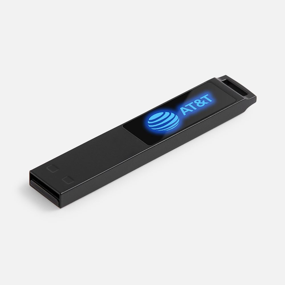 Флешка markBright Black с синей подсветкой, 32 Гб-0