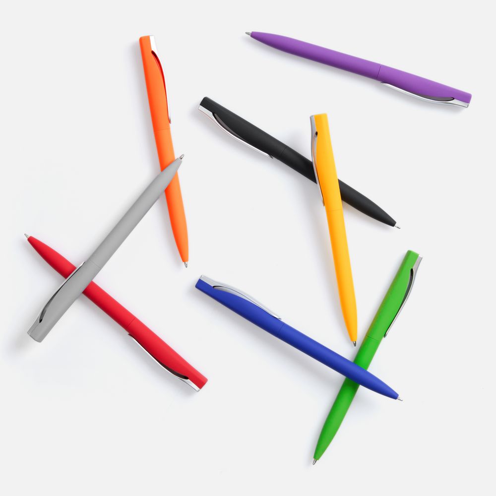 Ручка шариковая Pin Soft Touch, желтая-2