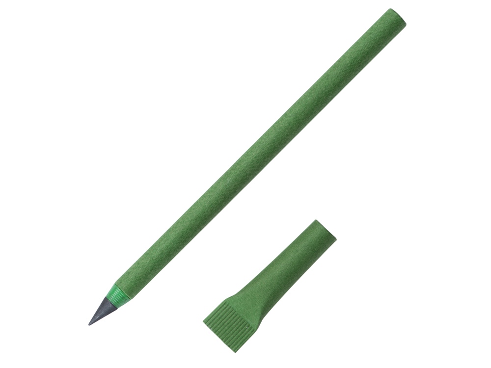 Вечный карандаш из переработанной бумаги Recycled pencil, зеленый классический-0