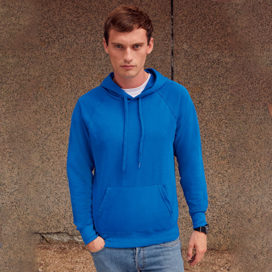 Толстовка без начеса LIGHTWEIGHT HOODED SWEAT 240, синий-1