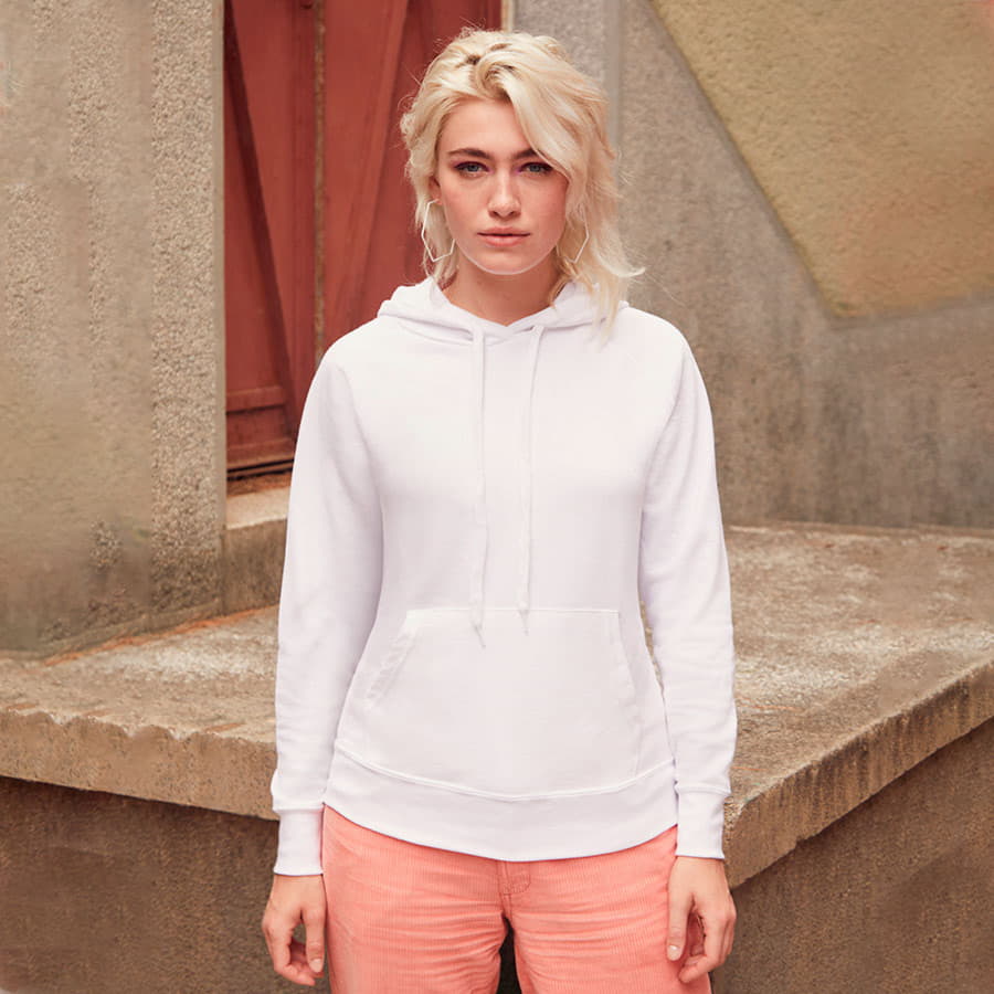 Толстовка женская без начеса LIGHTWEIGH HOODED SWEAT 240, красный-1