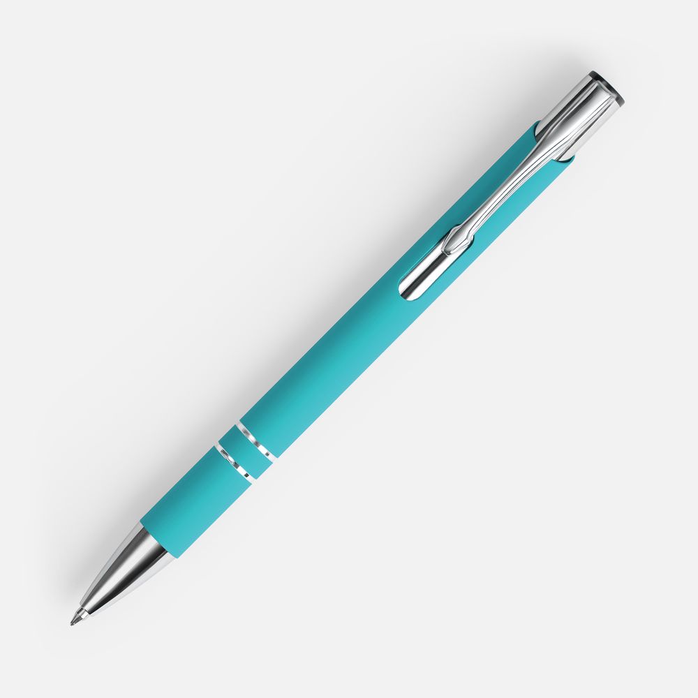 Ручка шариковая Keskus Soft Touch, бирюзовая-2
