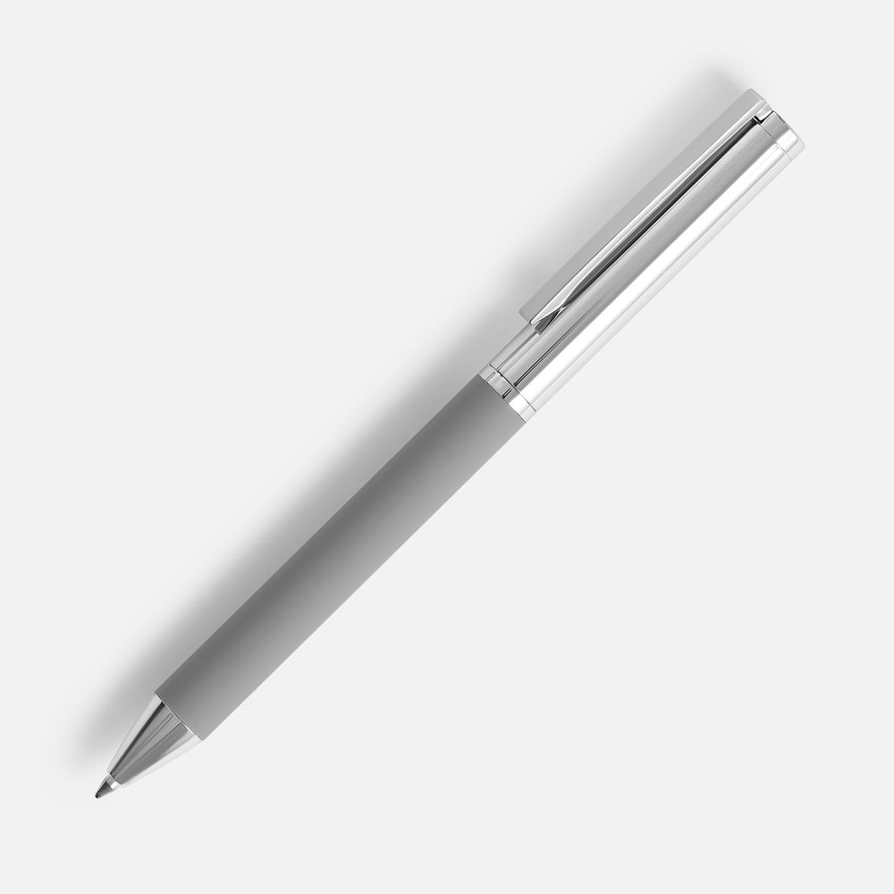 Ручка шариковая Eyeshot Soft Touch, серая-0