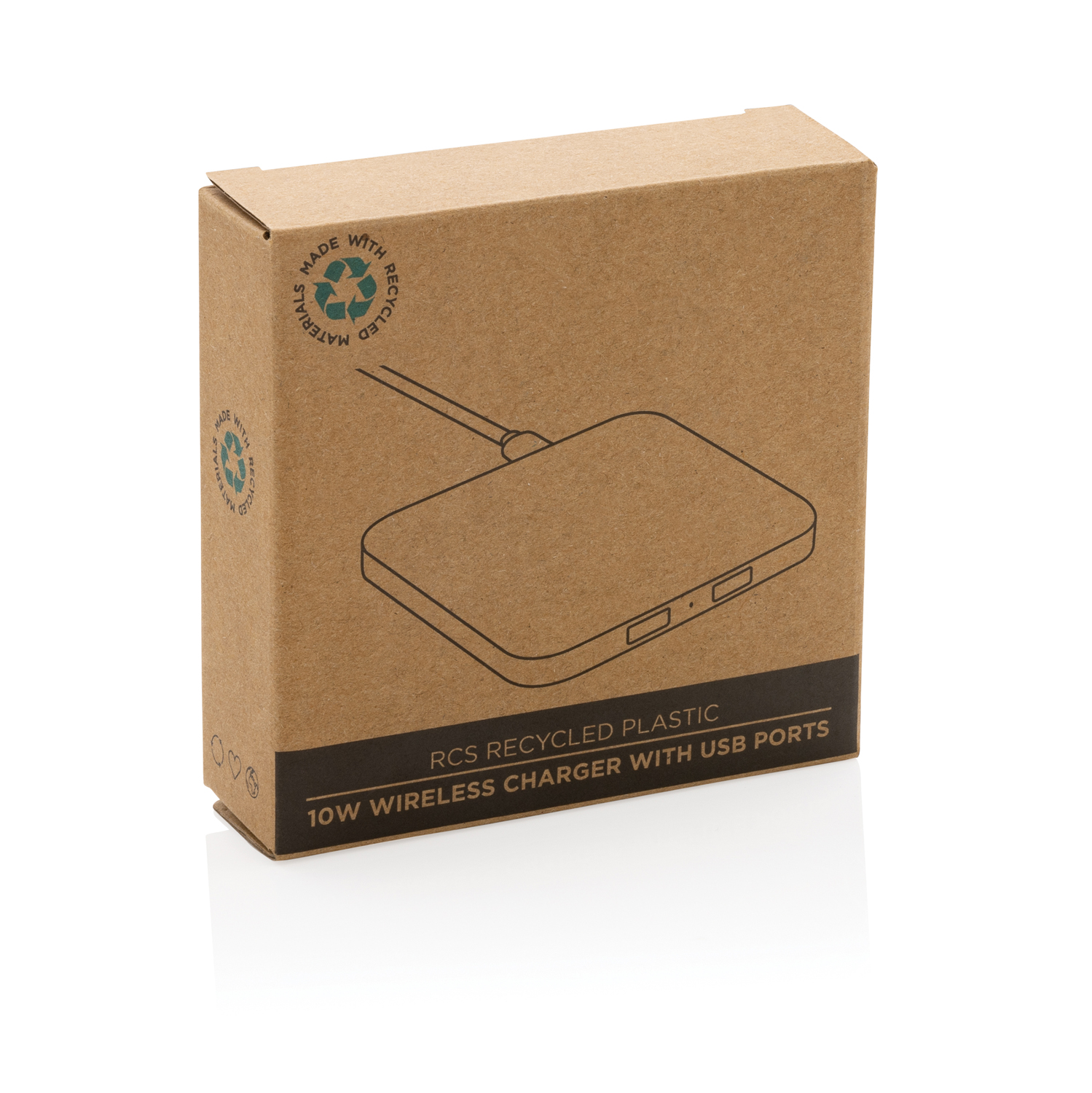 Беспроводная док-станция из переработанного пластика RCS с USB-портами, 10 Вт-9