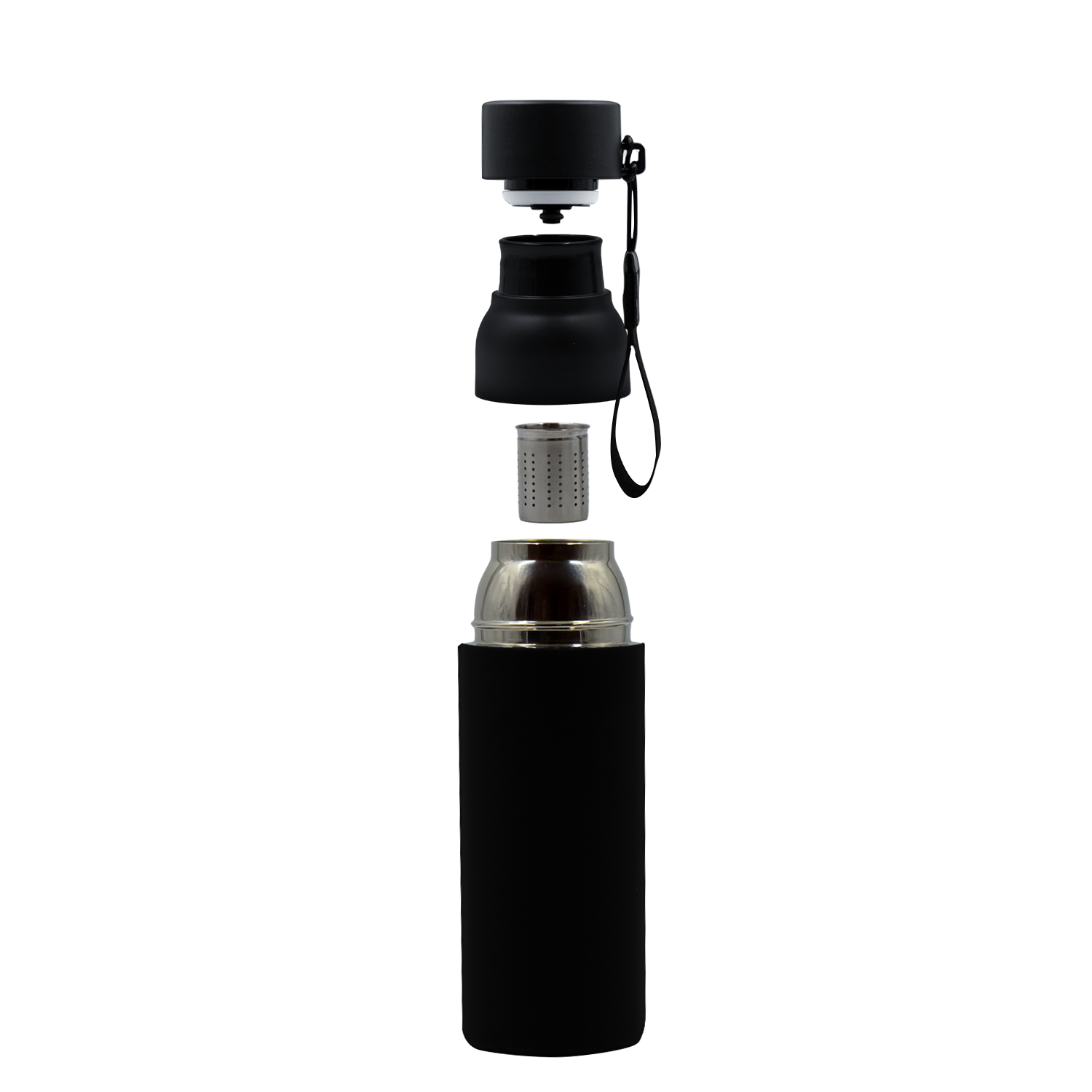Термобутылка Button Black (черный)-4