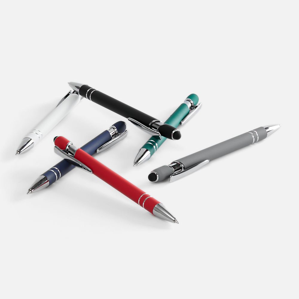 Ручка шариковая Pointer Soft Touch со стилусом, черная-3